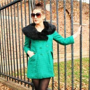 Coat W/ Faux Fir Trim Collar